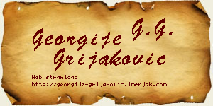 Georgije Grijaković vizit kartica